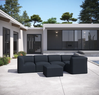 Black plush modular outdoor sectional sofa from Wayfair.