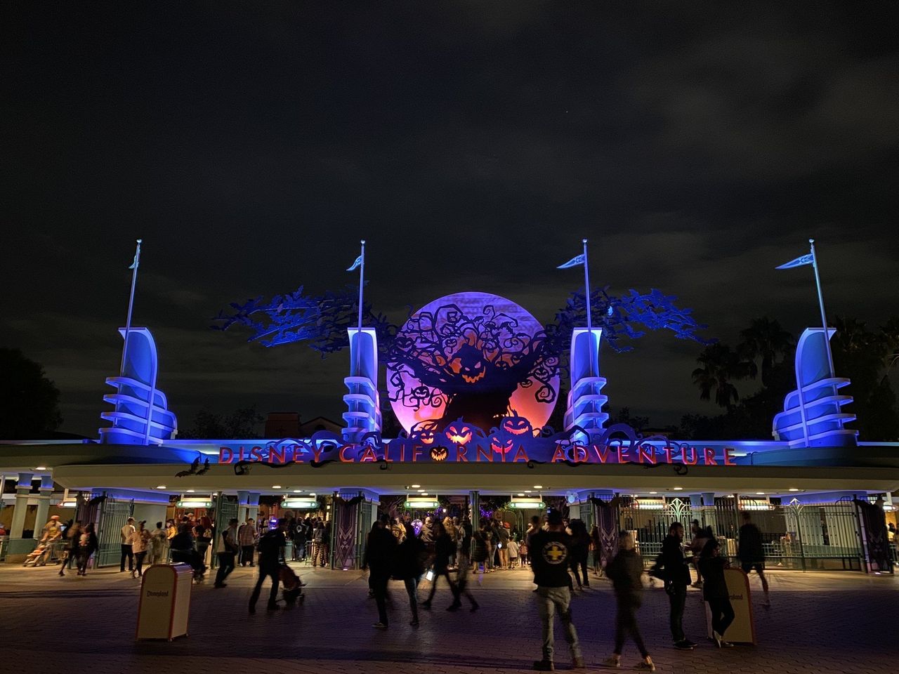 Disney California Adventure entrance Night mode
