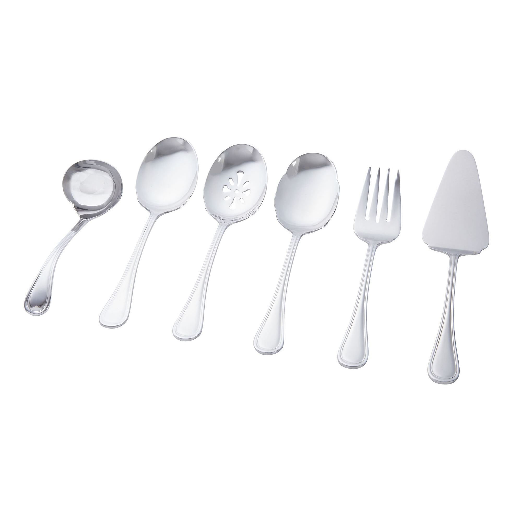 Set of 6 silver serving utensils