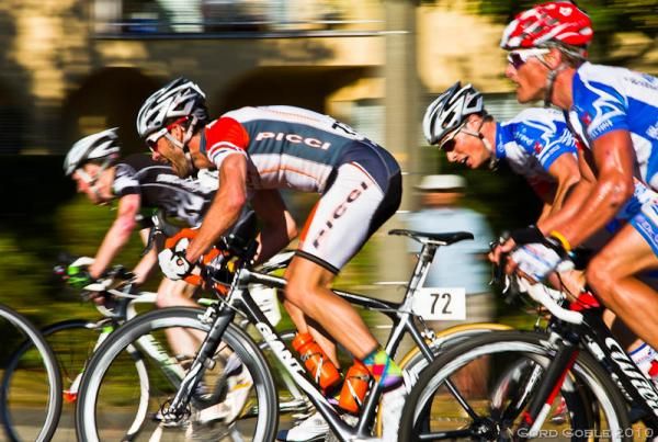 The strain showed on the rider's faces during their last-lap criterium push.