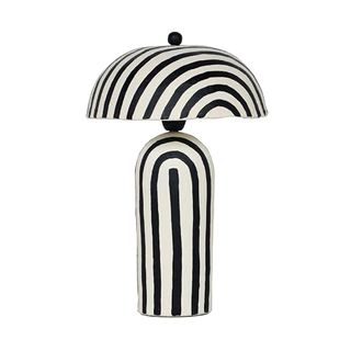 Tov Furniture Maiori Black Striped Papier Mache Table Lamp