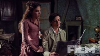 MIllie Bobby Brown and Louis Partridge in Enola Holmes.