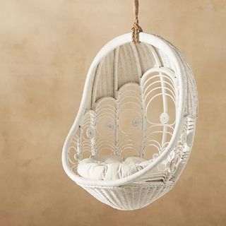 A hanging chair in white
