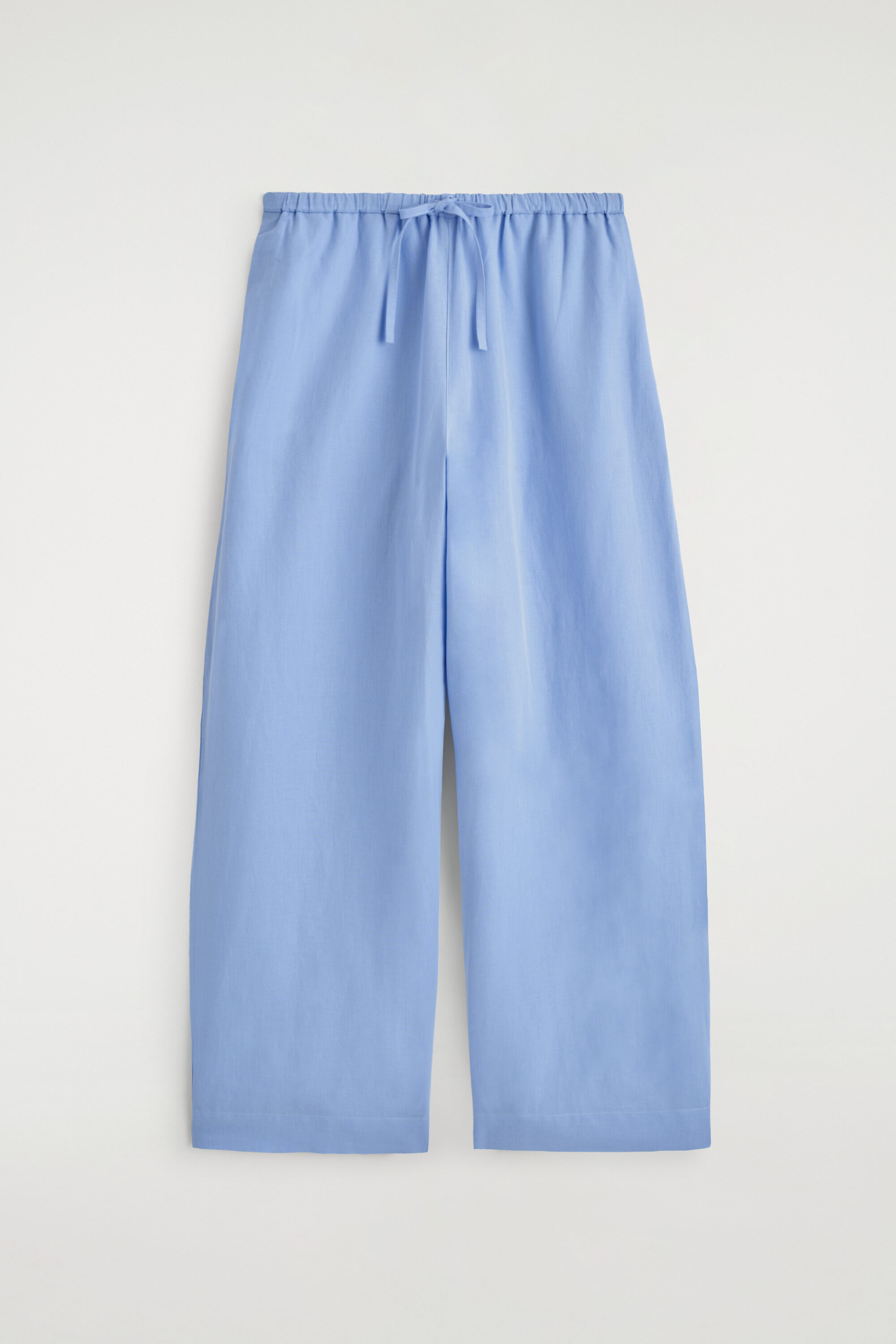 Wide-Leg Linen Drawstring Pants