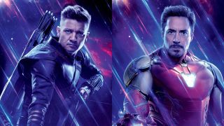 Side-by-side Avengers: Endgame posters of Clint Barton and Tony Stark