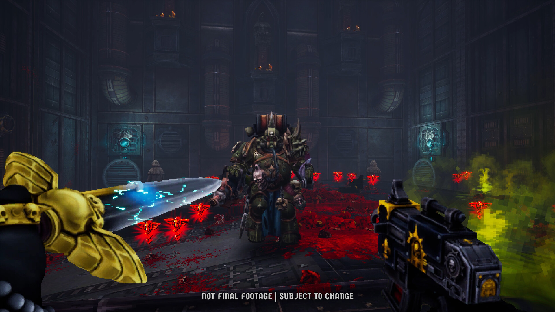 A screenshot of the upcoming xbox game, Warhammer 40,000: Boltgun 2