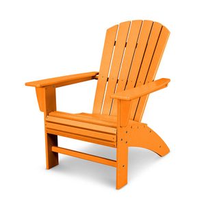 A bright orange Adirondack chair