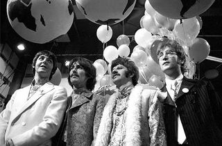 The Beatles before performing All You Need Is Love on world satellite link up