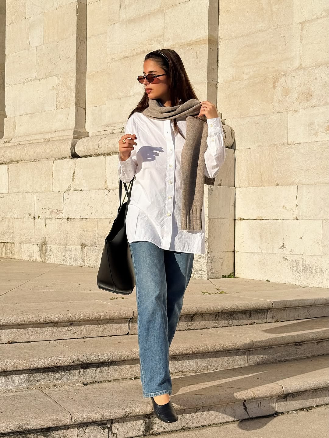 woman wearing winter scarf outfit 2025