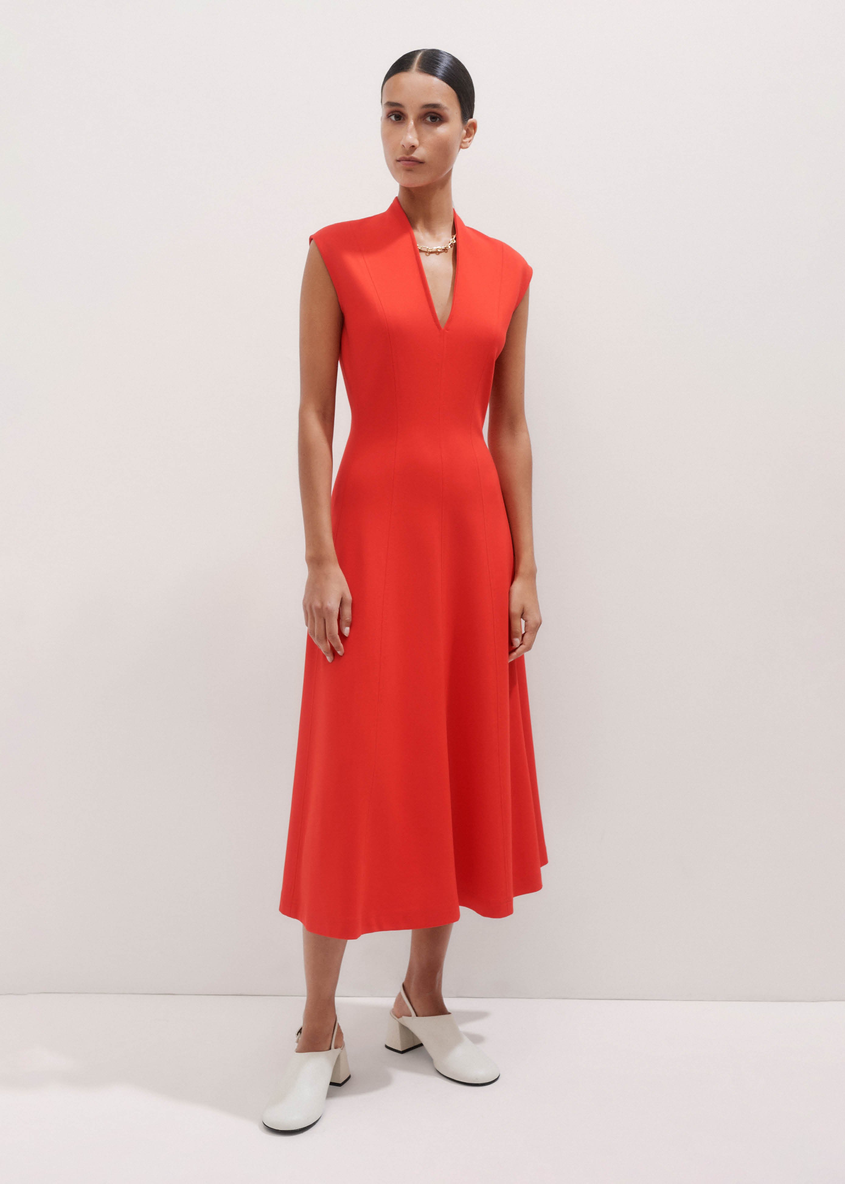Travel Tailoring Seam Detail Midi Dress