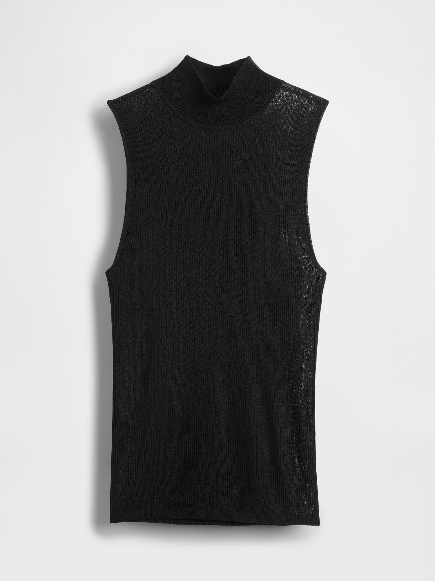 Sheer Rib Mockneck Tank Top