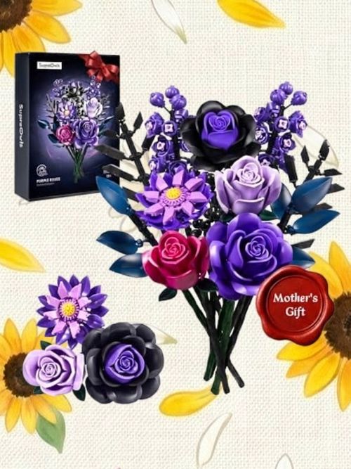 Flower Bouquet Building Set, Purple for Mother's Day