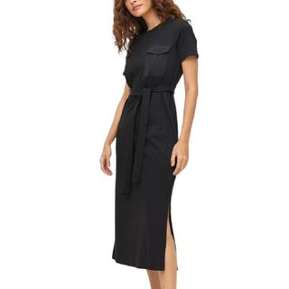 TU at Sainsburys Black Belted Tshirt Dress 