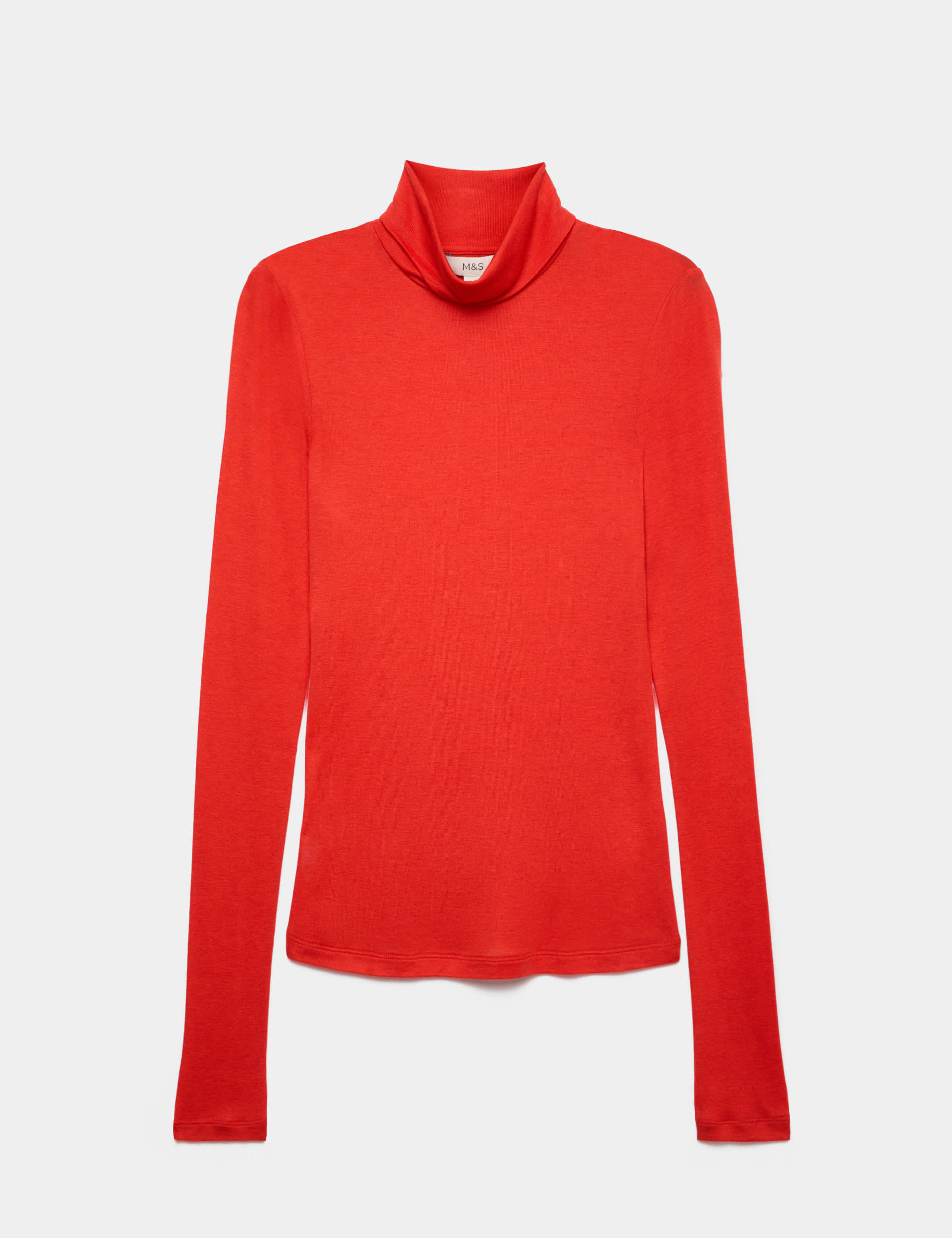 Wool Touch Layering Slim Roll Neck Top