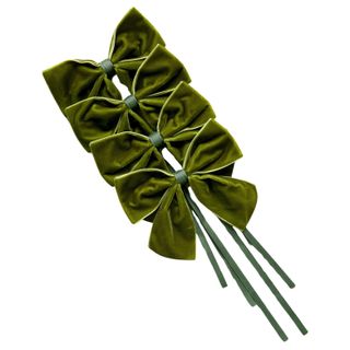 Green Velvet Napkin Bows