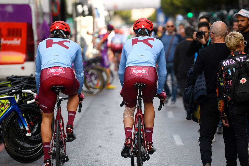 Katusha-Alpecin head to the start of the Clasica de Almeria