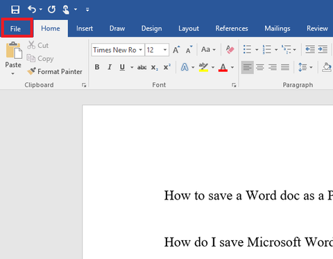 How To Save A Microsoft Word Doc As A Pdf Or Other File Format 