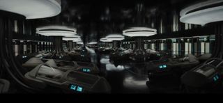 The hibernation pods on the Starship Avalon in the movie "Passengers."
