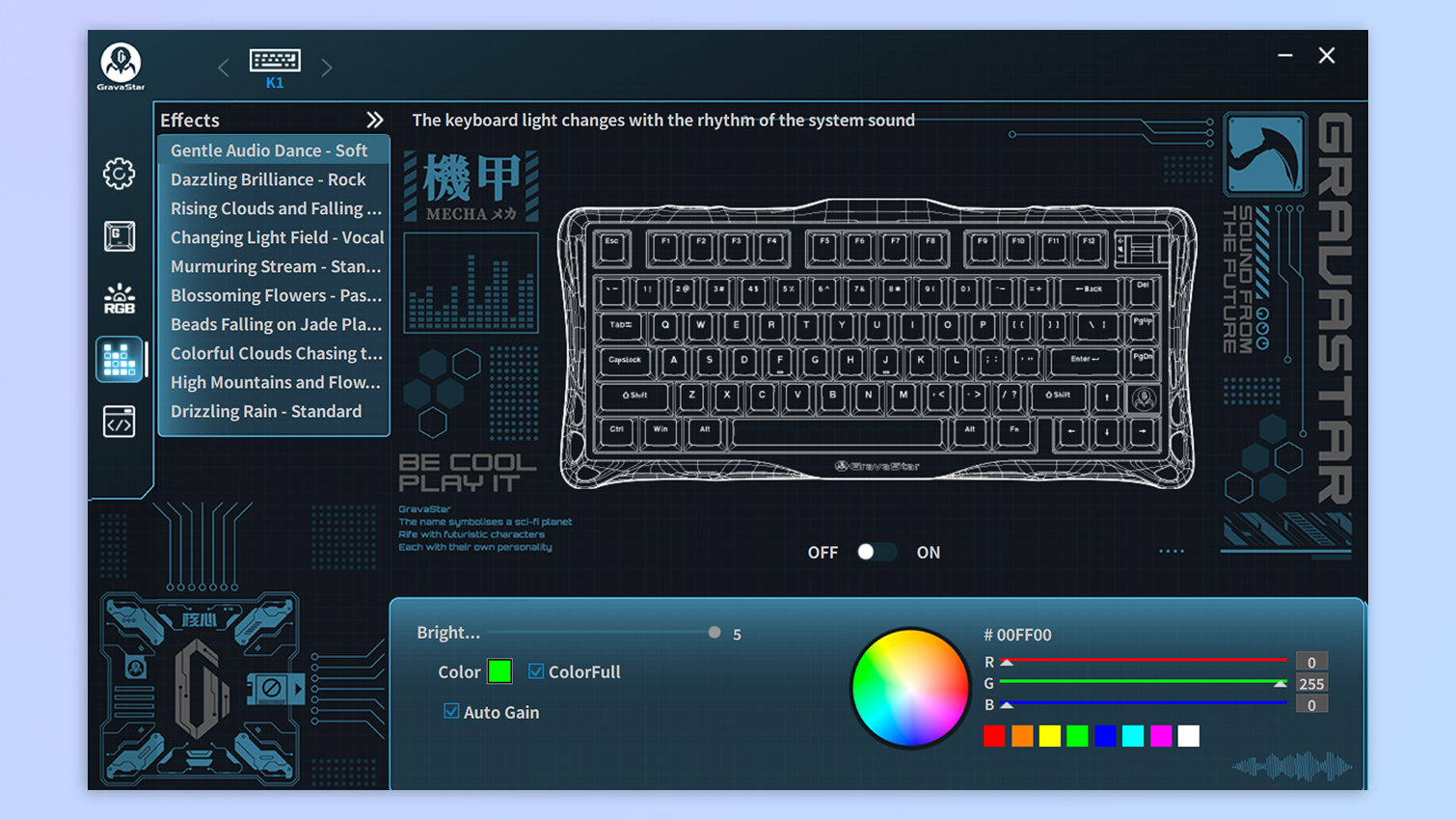 GravaStar software screenshot