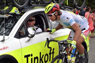 Peter Sagan and Sean Yates on stage eight of the 2015 Tour de France
