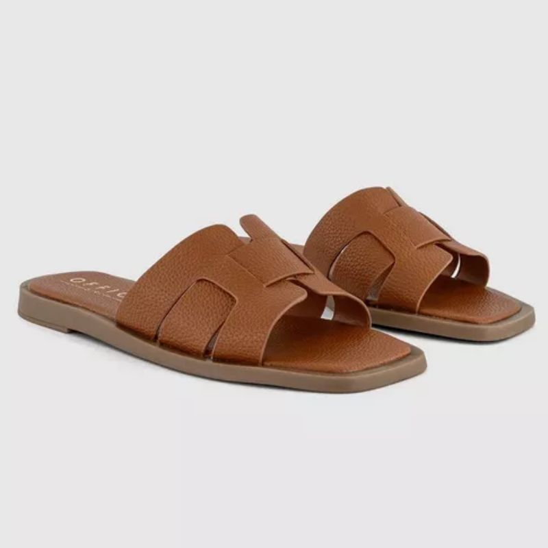 Office, tan slide on sandals