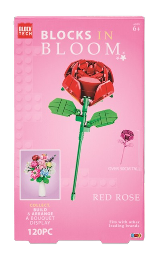 Blocks in Bloom -red rose