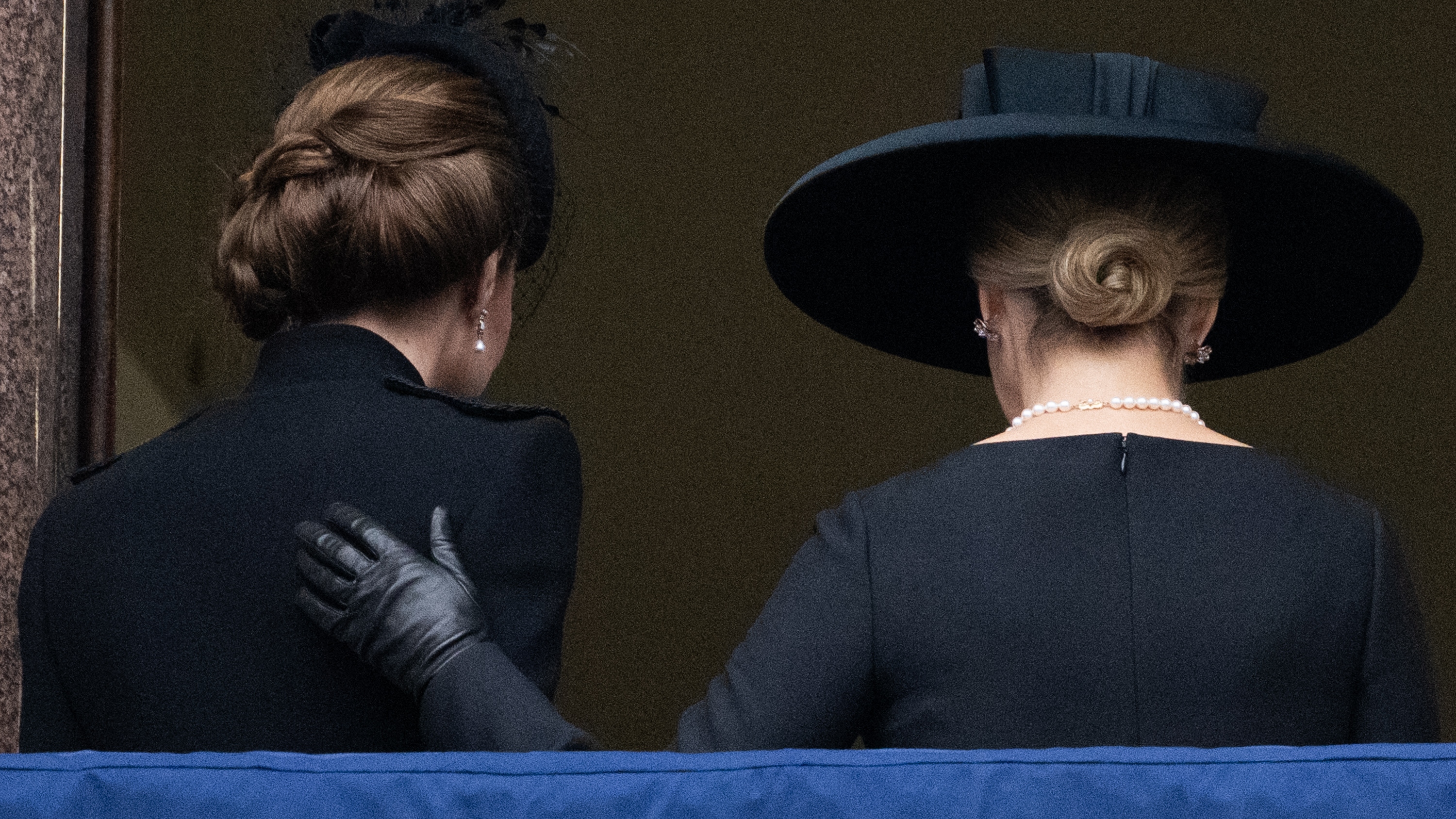 Sophie puts a hand on Catherine, Princess of Wales's back at The Cenotaph on November 10, 2024