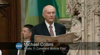 Michael Collins Reads Prayers at Armstrong Memorial