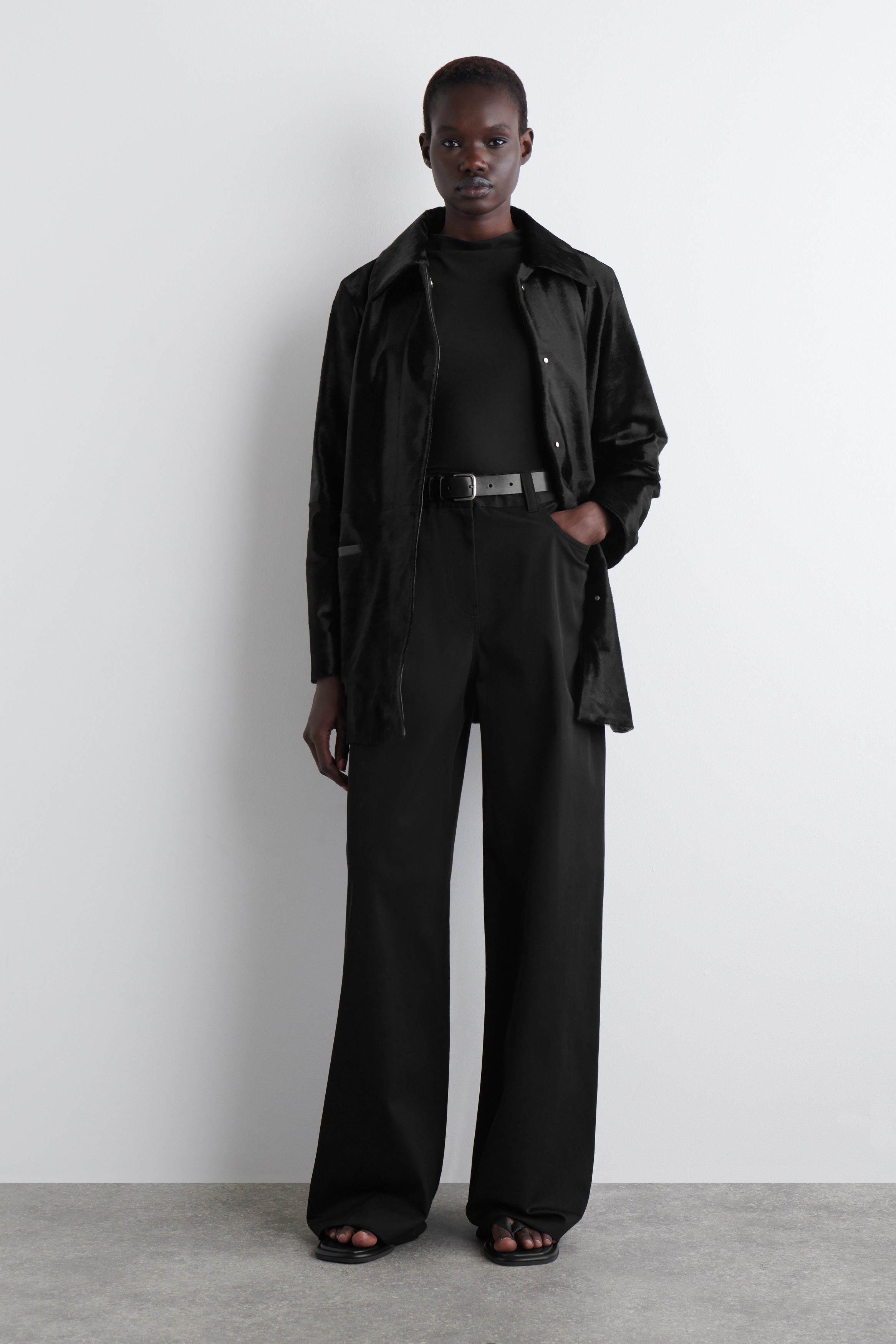 Wide-Leg Cotton Trousers