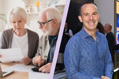 Grandparents sorting money alongside Martin Lewis