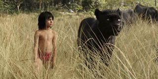 Mowgli and Bagheera in The Jungle Book
