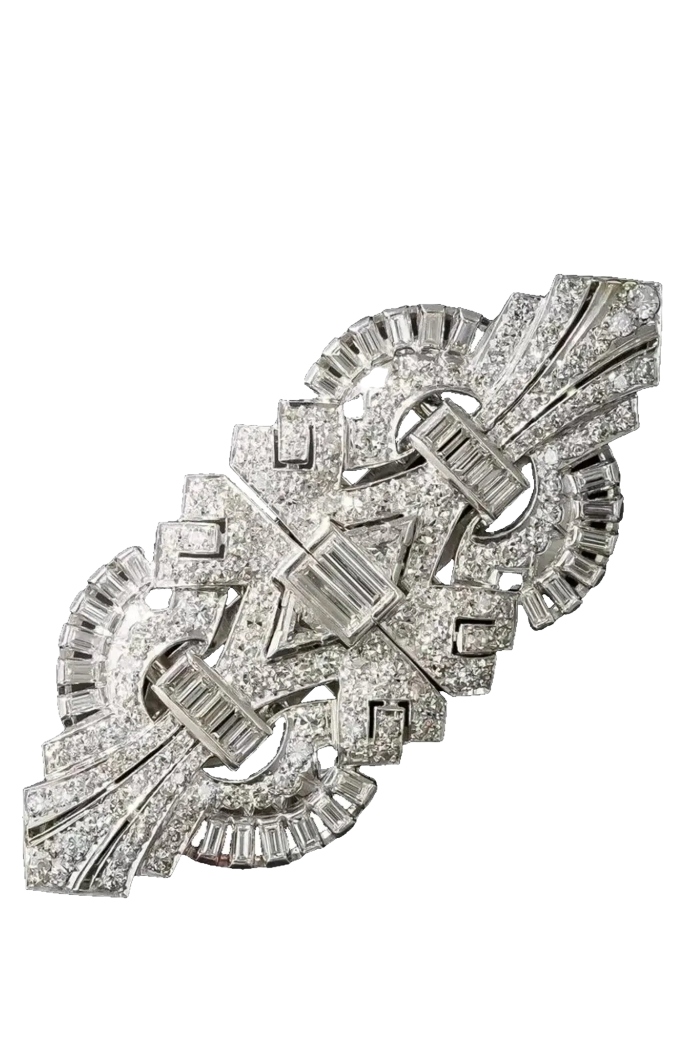 Reminiscence Jewels, Art Deco Double Clip Brooch