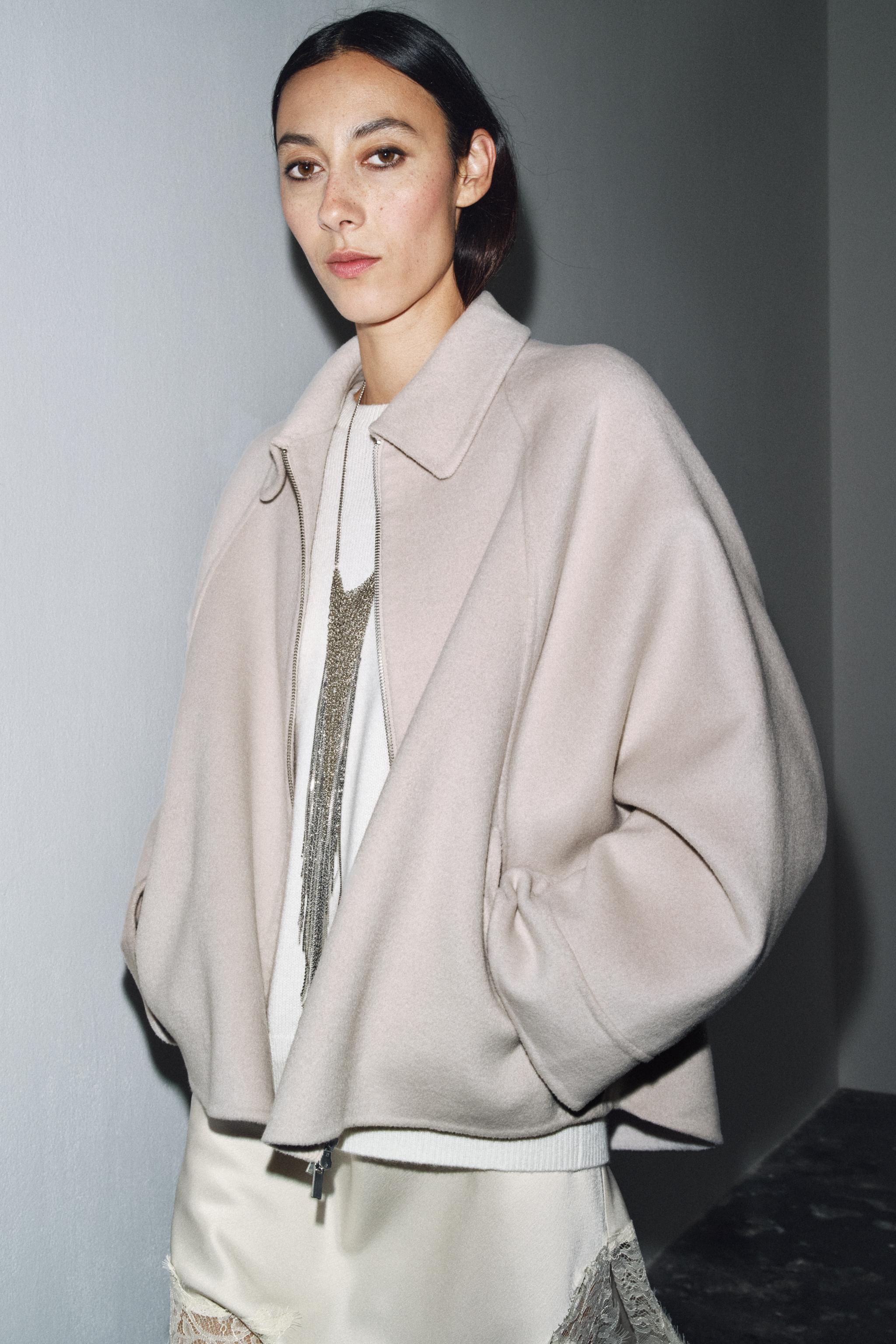 Wool Jacket With Zip Zw Collection