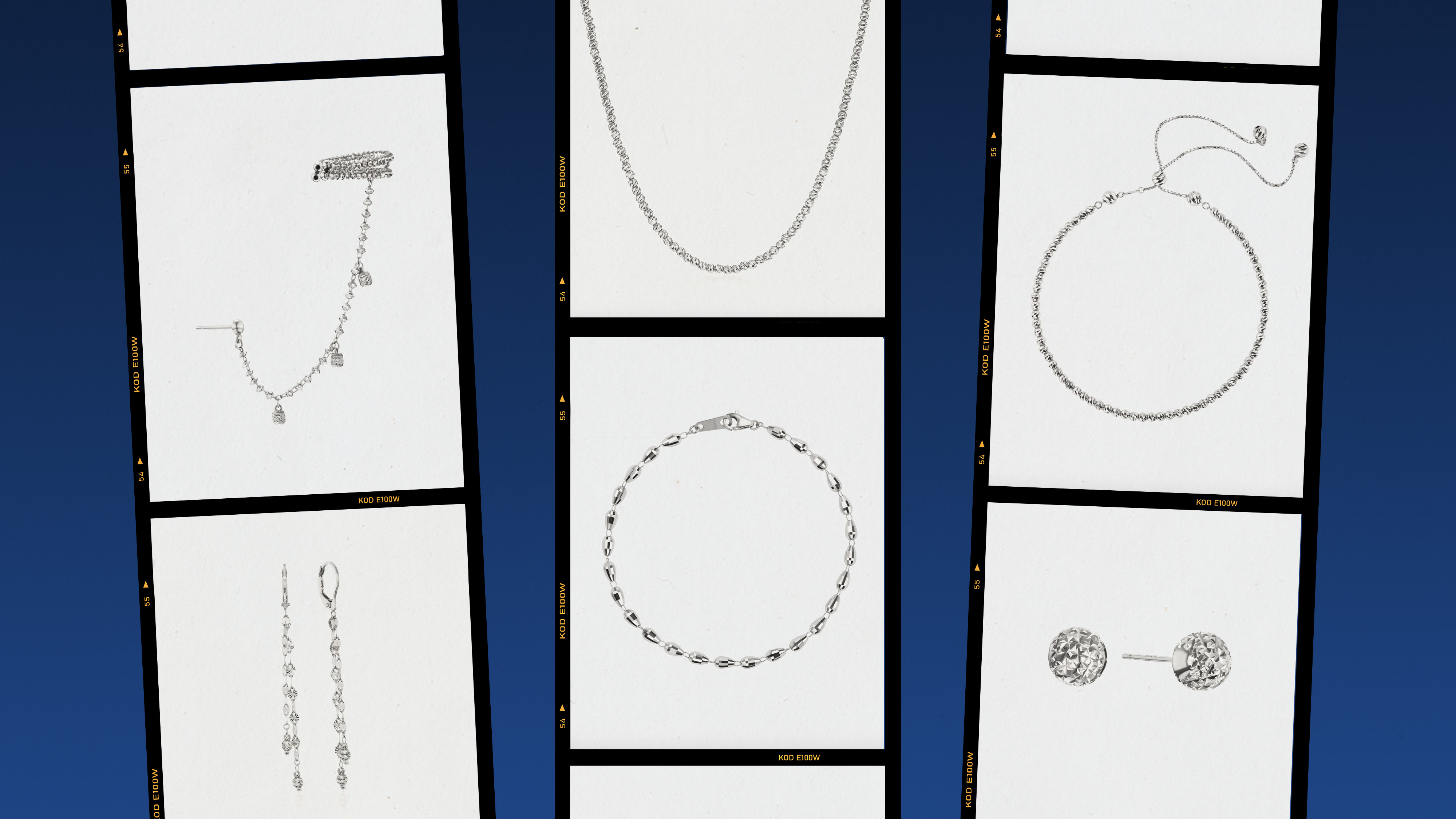 A collage of Platinum Born jewelry. 