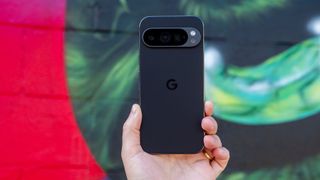 Holding an Obsidian Google Pixel 9 Pro