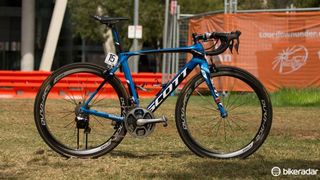 Daryl Impey's Scott Foil in the 2015 Orica-GreenEdge colour scheme