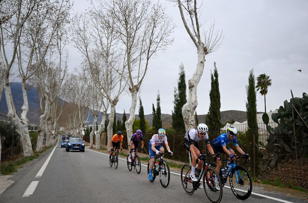 The breakaway included Baptiste Vadic (TotalEnergies), Will Barta (Movistar), Luis Angel Mate (Euskaltel-Euskadi), Ander Okamika (Burgos-BH) and Jose Maria Garcia (Illes Balears Arabay)