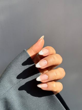 milky white french tips