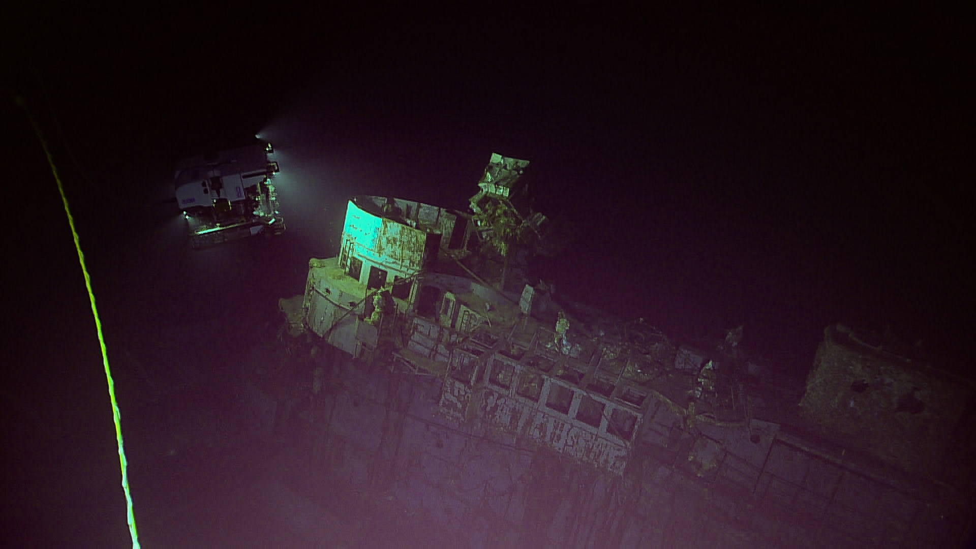 An underwater shipwreck