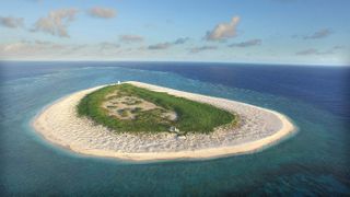 This photo shows Raine Island, where the turtles lay their eggs.