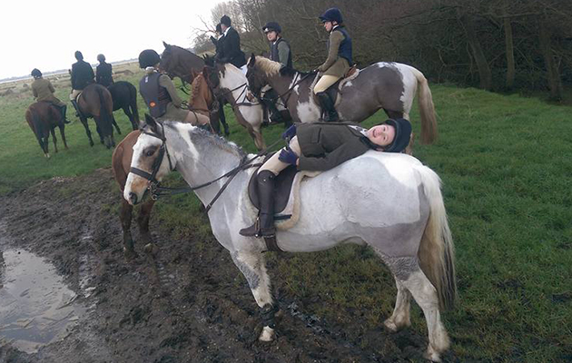 Waveney Harriers Hunt: Harry Baker, whose mother Becky is an amateur whipper-in, takes a moment to relax during a day with the Waveney Harriers. Photo courtesy of Zara Semper