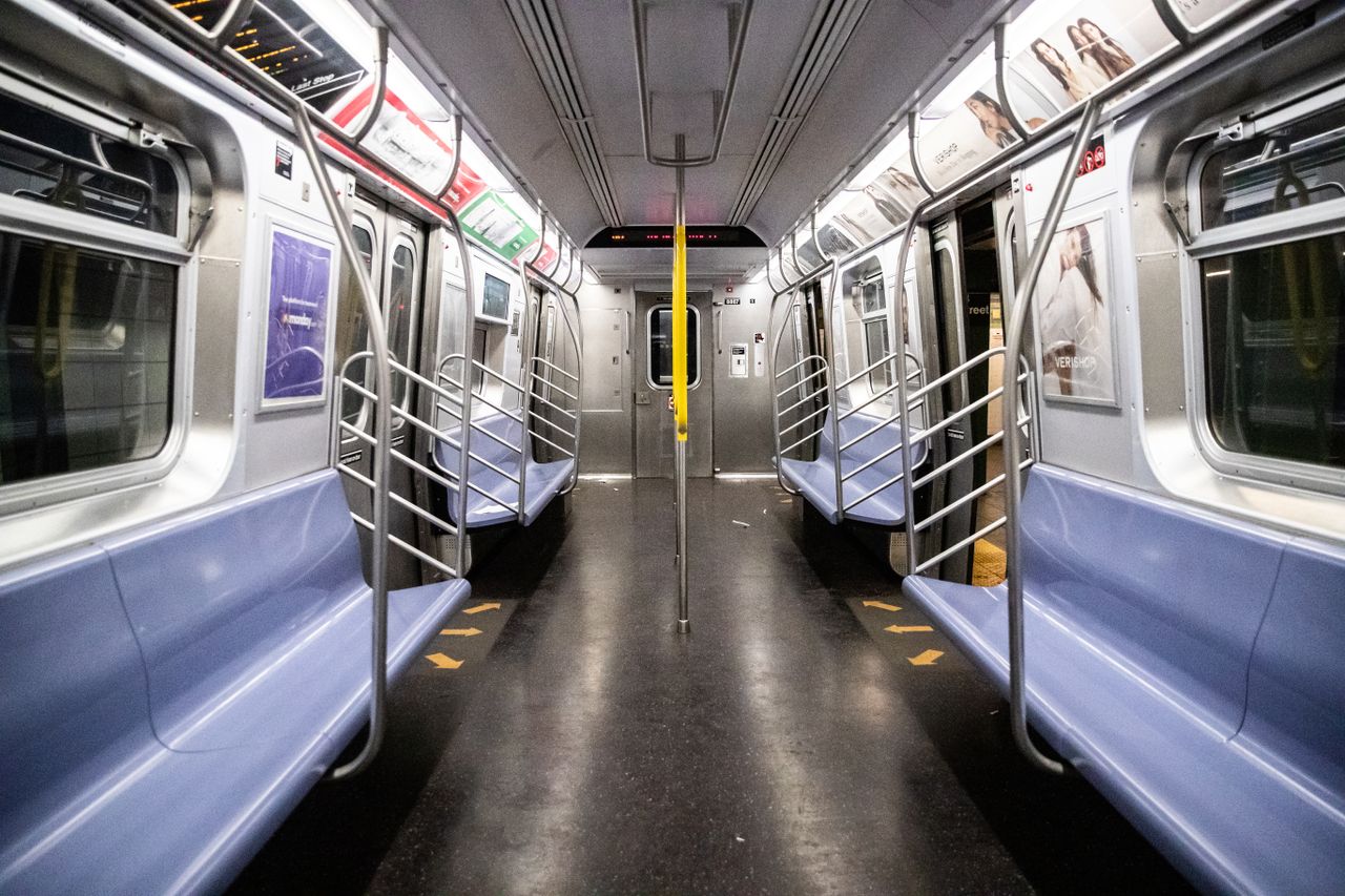 A subway car.