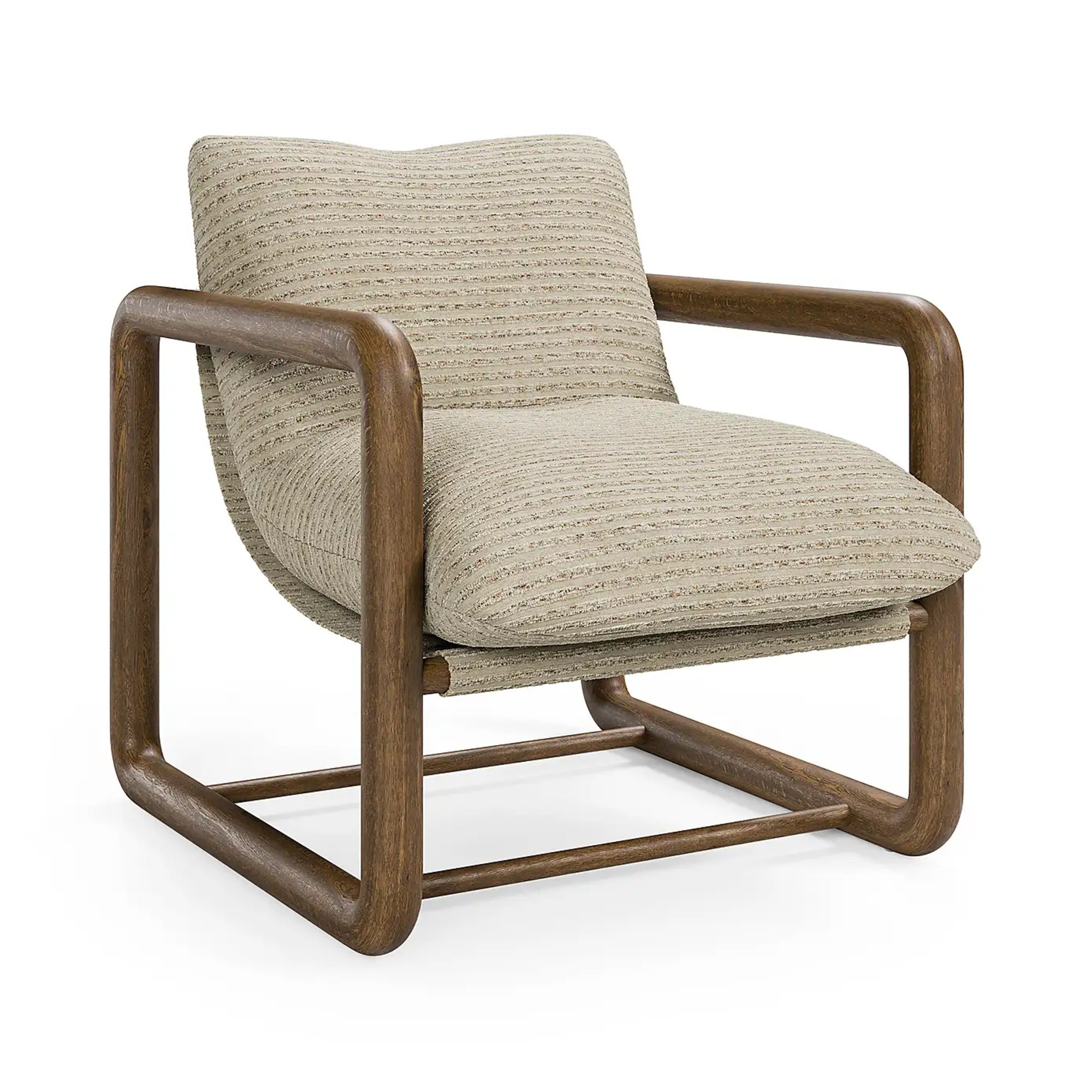 Dunelm Malia Boho Stripe Chunky Wooden Occasional Armchair