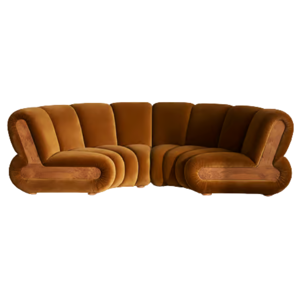 Noelle Modular Curved Sofa in Mustard