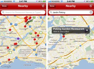 With Dine-O-Matic, you can either find restaurants based on your current location, or search for specific places, or enter everything manually