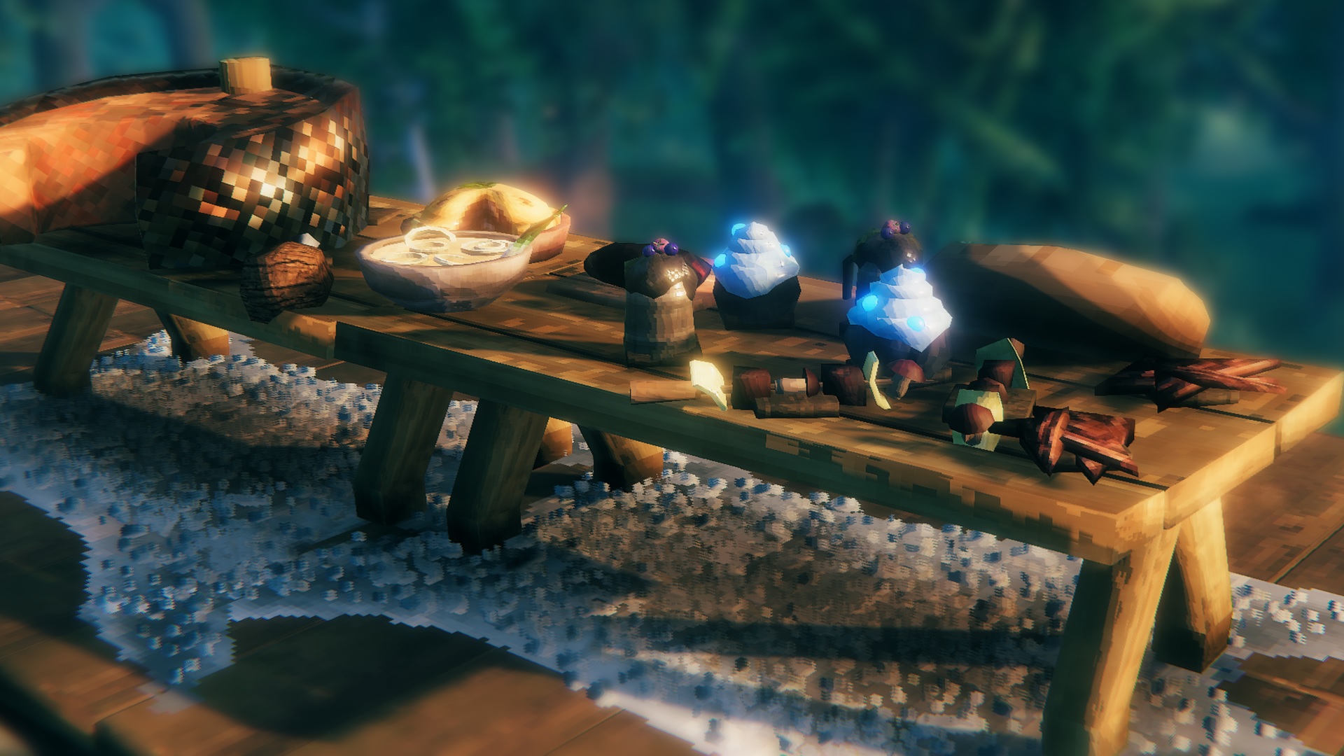 Valheim Hearth and Home update - a table full of new food items