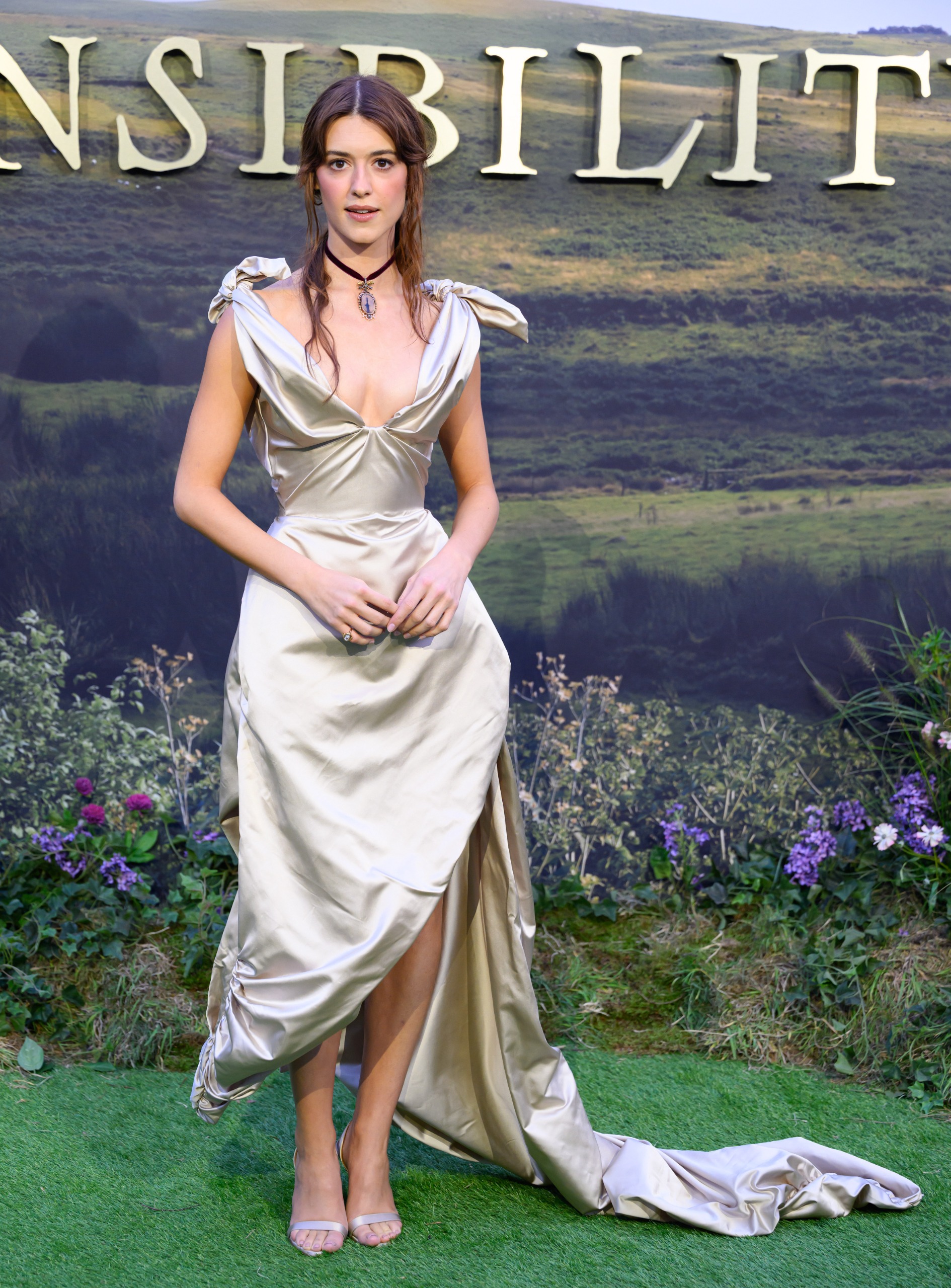 Daisy Edgar-Jones wore a silver Vivienne Westwood dress at the Sense and Sensibility premiere in London