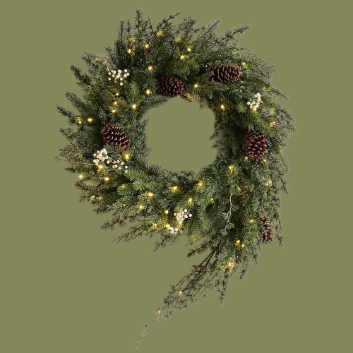 Pottery Barn, Faux Lit Oversized Avant-Garde Wreath