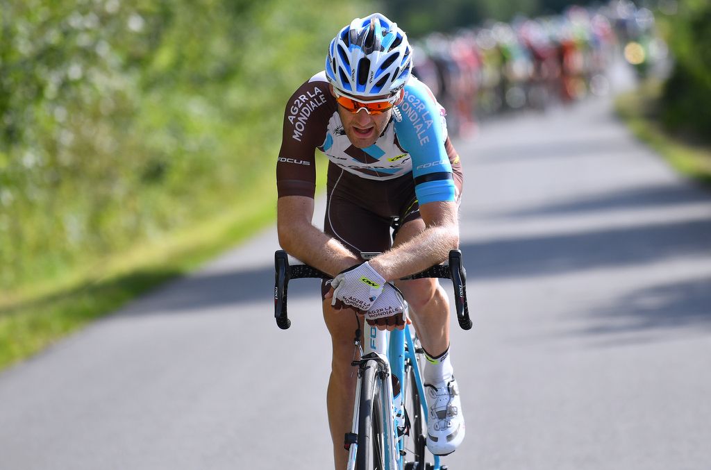 Matteo Montaguti (AG2R La Mondiale) before he recorded a DNF for the stage