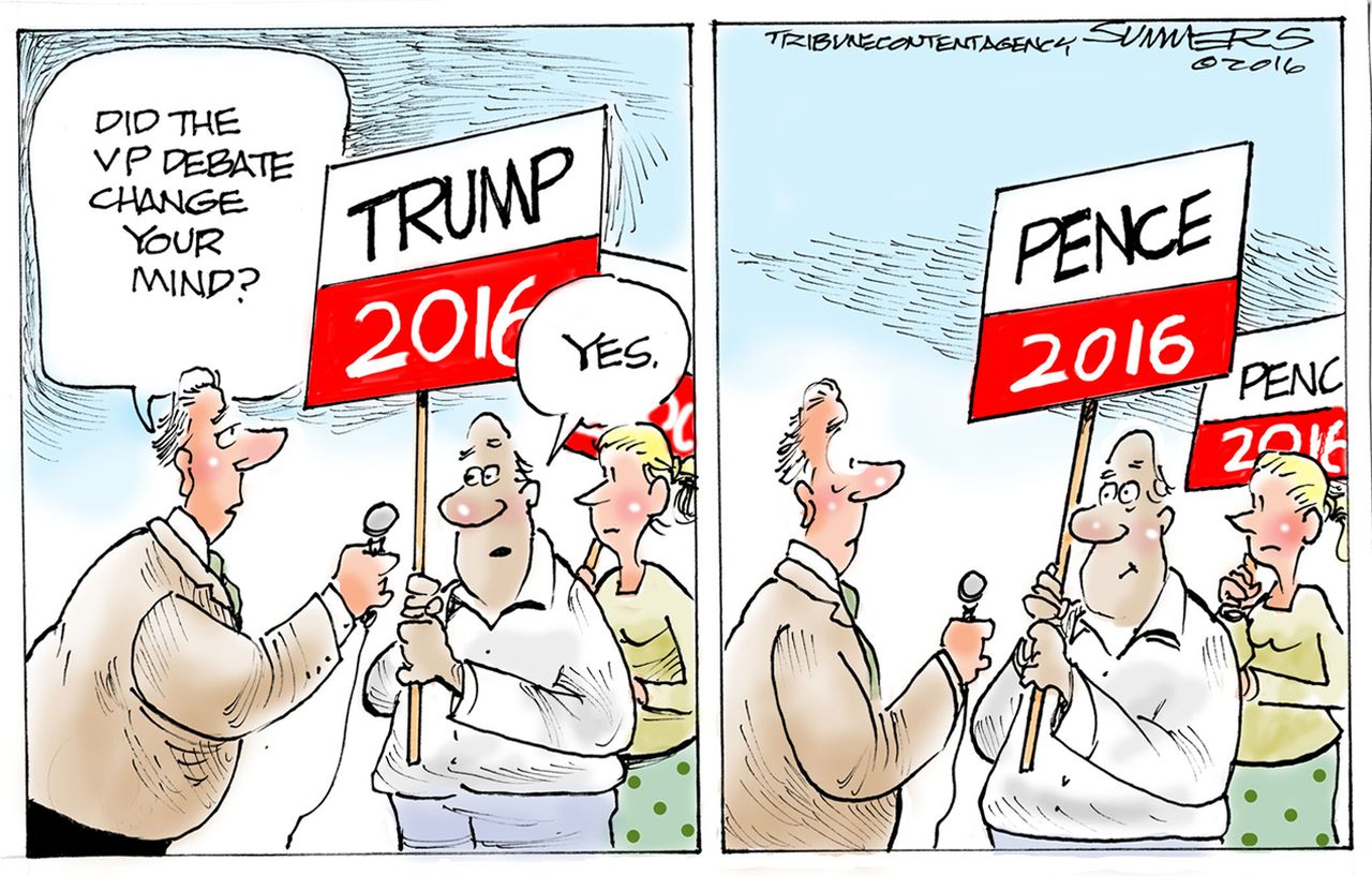 Political cartoon U.S. 2016 election GOP Mike Pence